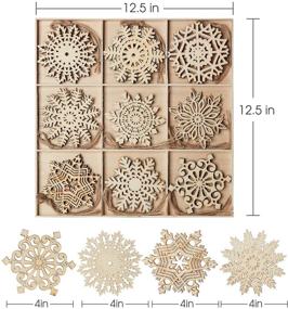 img 2 attached to 🎄 N&T NIETING 27pcs Wooden Snowflake-Shaped Embellishments: Hanging Ornaments for Christmas Decor