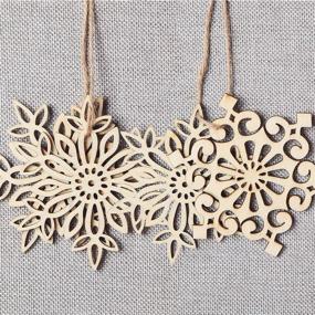 img 1 attached to 🎄 N&T NIETING 27pcs Wooden Snowflake-Shaped Embellishments: Hanging Ornaments for Christmas Decor