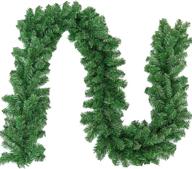 🎄 superday 8.9 ft artificial pine christmas garland decorations for stairs, railings, fireplace - indoor/outdoor holiday christmas wreath mantle décor logo