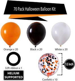 img 3 attached to Halloween Latex Balloons 70-Pack: 12-Inch Black, Orange & White Confetti Balloons for Hocus Pocus Party Decorations & Halloween Birthdays