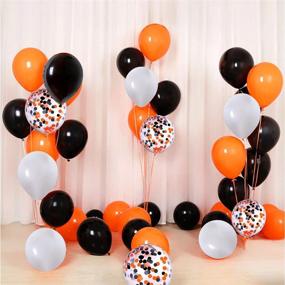 img 1 attached to Halloween Latex Balloons 70-Pack: 12-Inch Black, Orange & White Confetti Balloons for Hocus Pocus Party Decorations & Halloween Birthdays