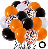 halloween latex balloons 70-pack: 12-inch black, orange & white confetti balloons for hocus pocus party decorations & halloween birthdays logo