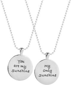 img 3 attached to 🌞 LUX ACCESSORIES Best Friends BFF You are My Sunshine Necklaces (2pc) - Symbolize Your Eternal Bond!