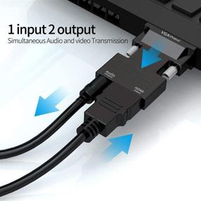 img 1 attached to Enhanced HDMI to VGA Adapter Converter (Female to Male) with Audio Output - Ideal for Computer, Laptop, PC, Monitor, Projector, HDTV, Chromebook & Xbox