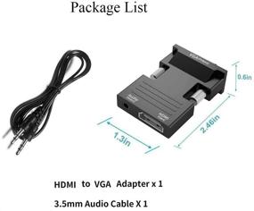 img 2 attached to Enhanced HDMI to VGA Adapter Converter (Female to Male) with Audio Output - Ideal for Computer, Laptop, PC, Monitor, Projector, HDTV, Chromebook & Xbox