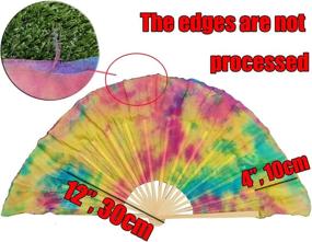 img 2 attached to 🧚 Winged Sirenny Hand Painted 4" Silk Folding Flutter Dance Fan - Chinese Dance Performance Fan, Kungfu Taichi Fan - Beginner Practice Fans