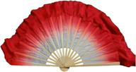 🧚 winged sirenny hand painted 4" silk folding flutter dance fan - chinese dance performance fan, kungfu taichi fan - beginner practice fans логотип