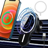 🧲 magnetic wireless car charger: fast charging air vent mount for iphone 13/12 series [magsafe compatible] logo