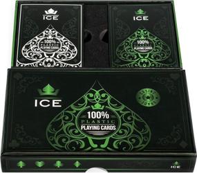 img 1 attached to 🃏 ICE 100% Plastic Playing Cards: Premium Poker-Sized, Waterproof, Standard Index, Professional Casino Grade Cards (Pack of 2)