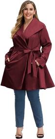 img 3 attached to Women's Winter Trench Coat with Windbreaker Jacket and Multiple Pockets - Clothing and Coats, Jackets & Vests