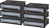 🗄️ iris usa dtd-l large black desktop stacking drawer - pack of 6 логотип