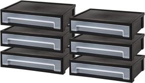 img 4 attached to 🗄️ Iris USA DTD-L Large Black Desktop Stacking Drawer - Pack of 6