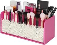 💄 stylish pink makeup organizer with large capacity and elegant pearl accents - jackcubedesign mk284b logo