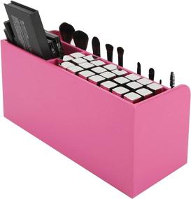 img 1 attached to 💄 Stylish Pink Makeup Organizer with Large Capacity and Elegant Pearl Accents - JackCubeDesign MK284B