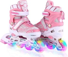 img 3 attached to 🛼 Weskate Adjustable Inline Skates: Full Light Up Blades for Kids, Adults, Women, Boys, and Girls - Perfect for Indoor or Outdoor Use