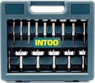 intoo hex shank forstner bit set - 16 piece multi-sided shank wood drill bit set logo