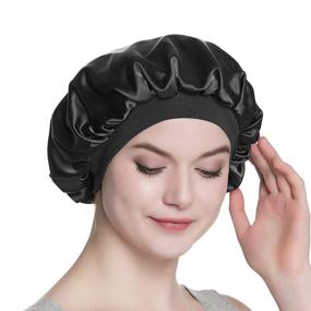 img 2 attached to Sleep Satin Lined Bonnets Black