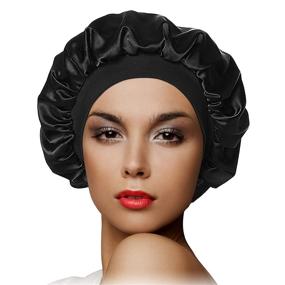 img 4 attached to Sleep Satin Lined Bonnets Black