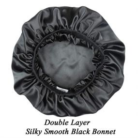 img 3 attached to Sleep Satin Lined Bonnets Black