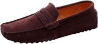 👞 anufer leather loafers: stylish and comfortable men's moccasin slippers logo