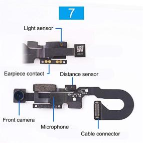 img 3 attached to OKBICHI Front Camera For IPhone 7 (All Carriers) Front Facing Camera Module Proximity Sensor Microphone Flex Cable Replacement - Repair Tools With Screen Protector And Waterproof Seal