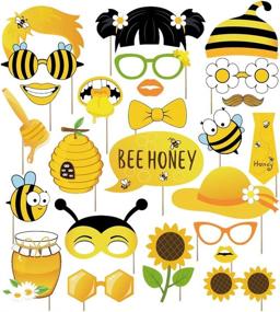 img 4 attached to 🐝 Kristin Paradise Bee Honey Photo Booth Props - Buzz-Worthy Bumblebee Selfie Props, Perfect for Bumble First Birthday Party Supplies, Beeday Gender Reveal Baby Shower Theme Backdrops, Kids 1st Bday Decorations