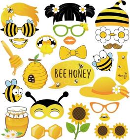 img 3 attached to 🐝 Kristin Paradise Bee Honey Photo Booth Props - Buzz-Worthy Bumblebee Selfie Props, Perfect for Bumble First Birthday Party Supplies, Beeday Gender Reveal Baby Shower Theme Backdrops, Kids 1st Bday Decorations