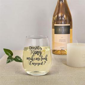 img 1 attached to 💍 Engaged Gift: Does This Ring Make Me Look Engaged Stemless Wine Glass - 15Oz | Engagement Wine Glass for Her, Wife, Fiancée, Lover | Unique Wine Glass Idea for Bridal Shower, Valentine’s Day, Christmas, Wedding