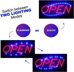 img 2 attached to 🌟 Ultima LED Neon Open Sign for Business: Lighted Sign Open with Flashing Mode – Indoor Electric Light up Sign for Stores (19 x 10 in, Model 2) with Business Hours and Open & Closed Signs