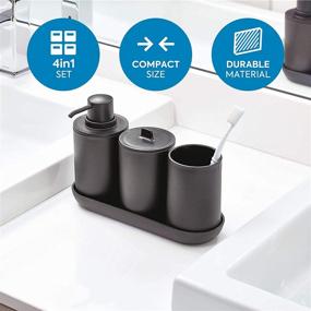 img 3 attached to Enhance your Bathroom Aesthetics with the iDesign 28737ES Cade 4-Piece Accessory Set in Modern Matte Black