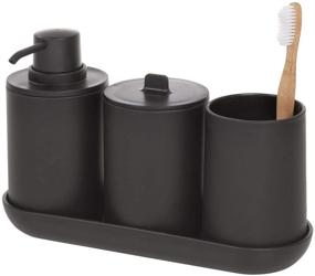 img 1 attached to Enhance your Bathroom Aesthetics with the iDesign 28737ES Cade 4-Piece Accessory Set in Modern Matte Black