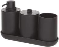 enhance your bathroom aesthetics with the idesign 28737es cade 4-piece accessory set in modern matte black logo