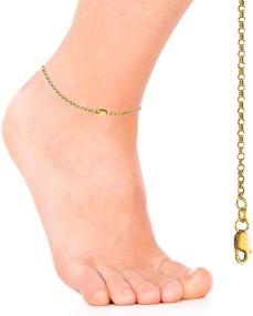 img 3 attached to 10-каратное желтое золотое многофункциональное ножное ювелирное изделие Ritastephens: браслет на щиколотку, браслет или ожерелье для разностороннего стиля.