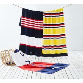 img 1 attached to 🏖️ Tommy Hilfiger Heritage Stripe Beach Towel: Vibrant Multicolor & Generous 36x70 inch Size