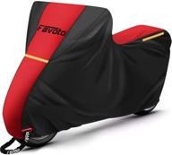 favoto motorcycle cover: 96.5 inches length, all-season universal, waterproof, sun protection, outdoor durable, night reflector, with lock-holes & storage bag logo