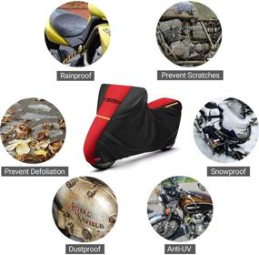 img 2 attached to Favoto Motorcycle Cover: 96.5 inches Length, All-Season Universal, Waterproof, Sun Protection, Outdoor Durable, Night Reflector, with Lock-Holes & Storage Bag