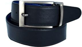 img 1 attached to Stylish and Versatile Reversible Belt in Royal Blue - 35mm Men's Accessories and Belts