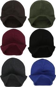 img 1 attached to 🧣 Winter Essentials: ToBeInStyle Men's Pack of 6 Double Layered Basic Beanies for Extra Warmth