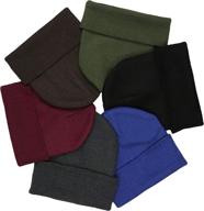 🧣 winter essentials: tobeinstyle men's pack of 6 double layered basic beanies for extra warmth logo