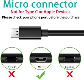 img 3 attached to 📱 10ft 3Pack Micro USB Cable - Extra Long Android Charger Cable for Samsung Galaxy S7 S6 S7 Edge S5, LG G4, HTC, PS4, Camera - High Speed Durable Android Charging Cord in Black