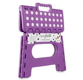 img 3 attached to 🪜 Casafield 9'' Folding Step Stool with Handle, Purple: Portable Collapsible Foot Stool for Kids & Adults - Ideal for Kitchen, Bathroom & Bedroom