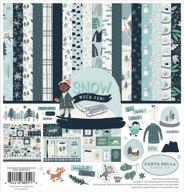 carta bella paper company snow much fun collection kit: vibrant shades of blue, teal, green, navy, cream, and grey paper logo