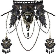 🖤 aniwon винтажное черное кружевное ожерелье с черепом: стильный аксессуар для хэллоуина для женщин и девочек. логотип