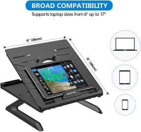 img 2 attached to 🖥️ AboveTEK Genie Book Laptop Stand Riser: Adjustable, Portable Desk for 6-17" Laptops - Rock Solid, Travel-friendly Workstation (Black)