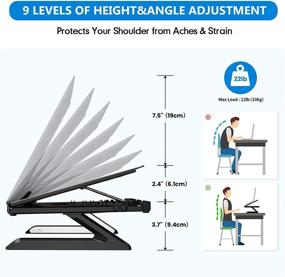 img 3 attached to 🖥️ AboveTEK Genie Book Laptop Stand Riser: Adjustable, Portable Desk for 6-17" Laptops - Rock Solid, Travel-friendly Workstation (Black)