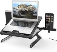 🖥️ abovetek genie book laptop stand riser: adjustable, portable desk for 6-17" laptops - rock solid, travel-friendly workstation (black) logo