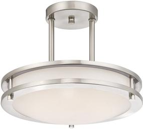 img 2 attached to LB72130 LED Semi Flush Mount Ceiling Fixture: Antique Brushed Nickel, 3000K Warm White, 1050 Lumens, Dimmable - Elevate Your Space with Brilliant Illumination