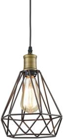 img 4 attached to Stunning YOBO Lighting Vintage Oil Rubbed Bronze Polygon 🔥 Wire Pendant Light Art Deco: Enhance Your Space with Timeless Elegance