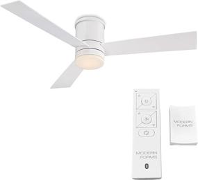 img 3 attached to 🌀 Axis 52in Matte White Smart Flush Mount Ceiling Fan with LED Light Kit, Remote Control - Indoor & Outdoor, 3-Blade Design