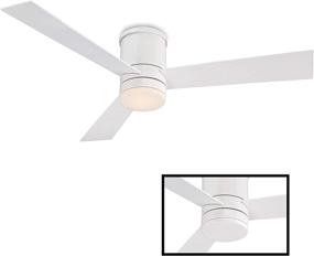 img 2 attached to 🌀 Axis 52in Matte White Smart Flush Mount Ceiling Fan with LED Light Kit, Remote Control - Indoor & Outdoor, 3-Blade Design